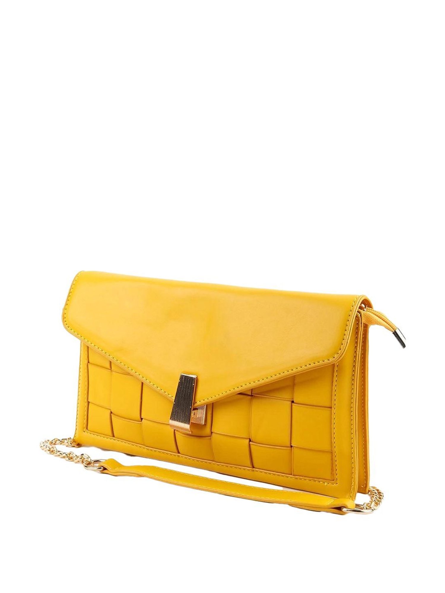 Odette Yellow Textured Sling Handbag