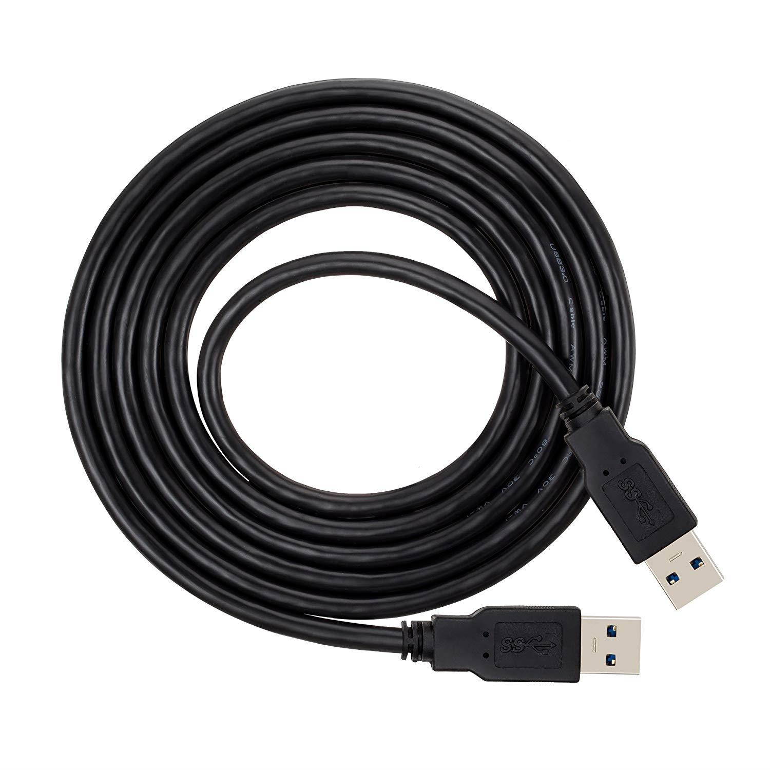 USB A to A,NC XQIN USB 3.0 Cable Male to Male USB to USB Cord for Data Transfer Hard Drive Enclosures, Printers, Modems, Cameras 10 Feet