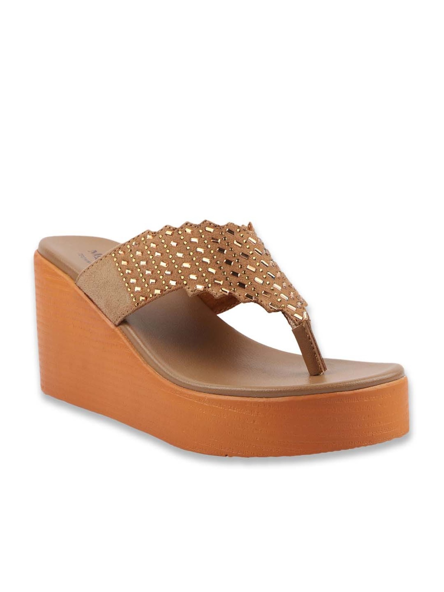 MediFeet Women's Beige Thong Wedges
