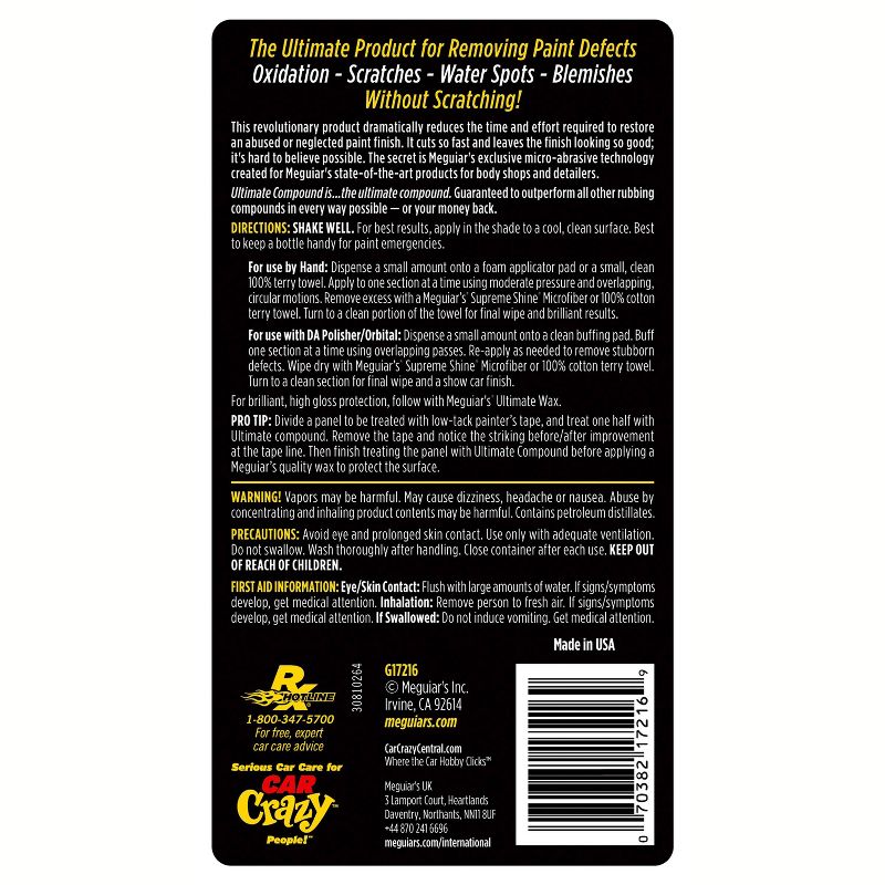 Meguiars 15.2oz Ultimate Compound Automotive Finish Restorer