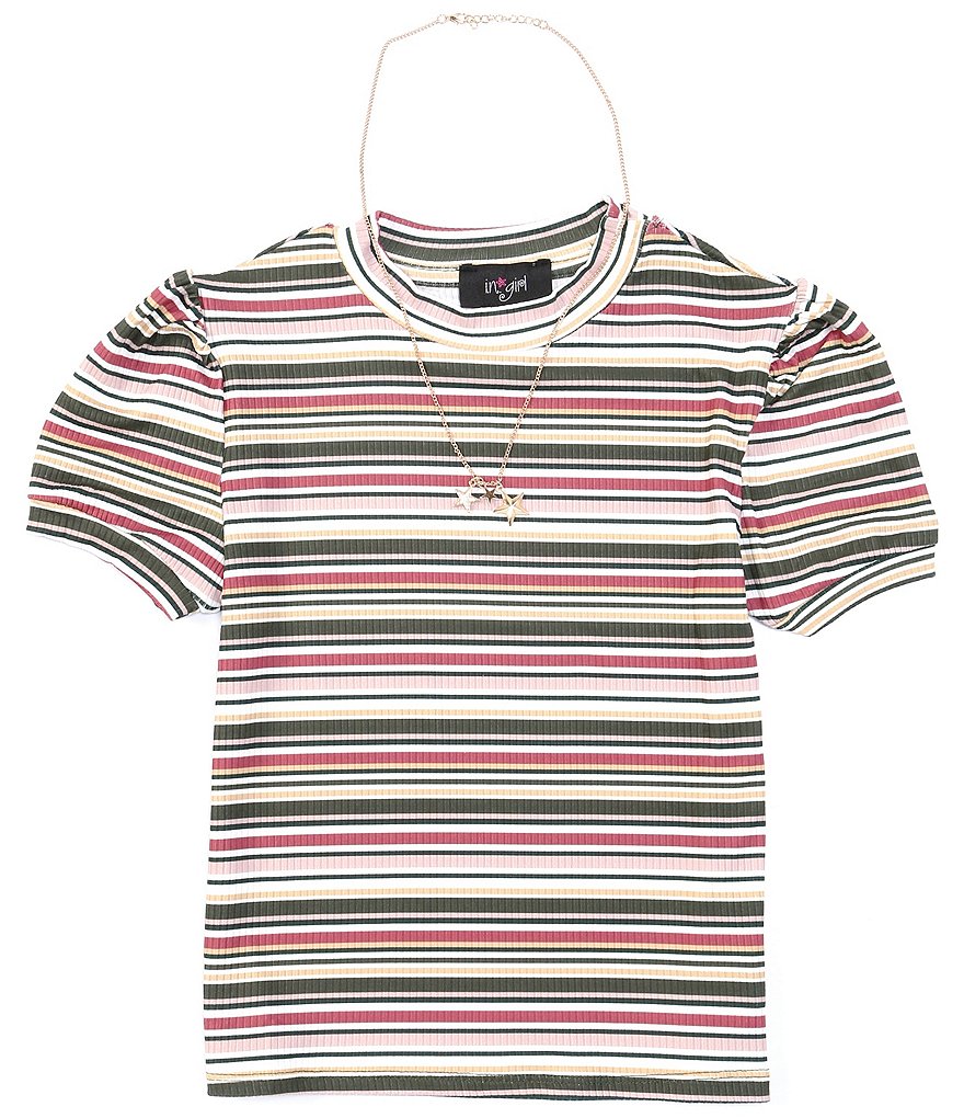 I.N. Girl Big Girls 7-16 Short-Sleeve Striped Tee