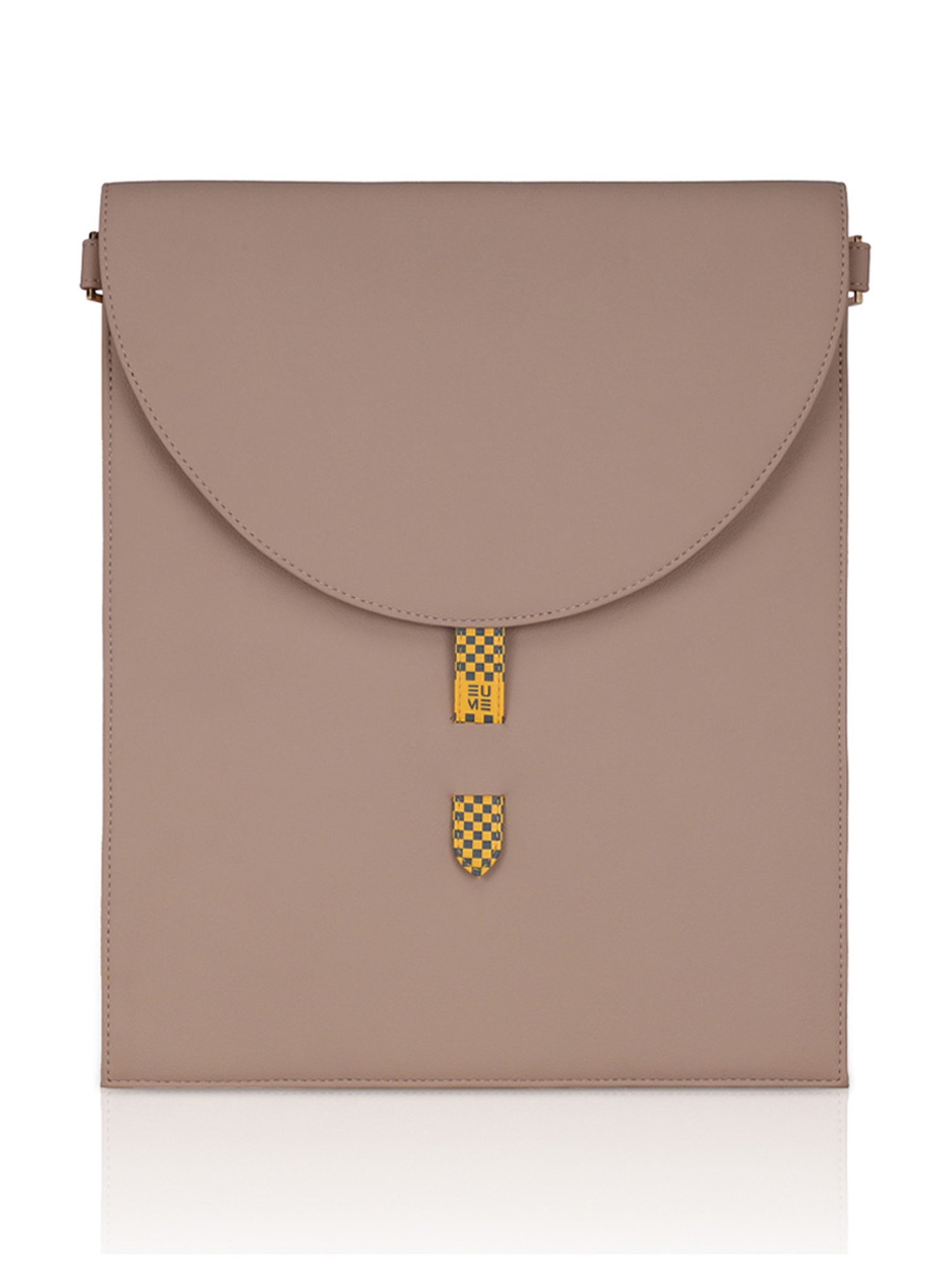 Eume Hibiscus Light Grey Leather Laptop Sleeve