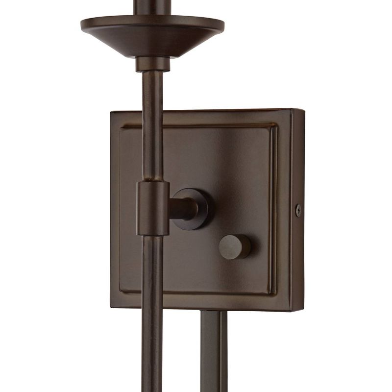 Franklin Iron Works Viola Oil-Rubbed Bronze Finish Plug-In Wall Lamps Set of 2 with Cord Covers