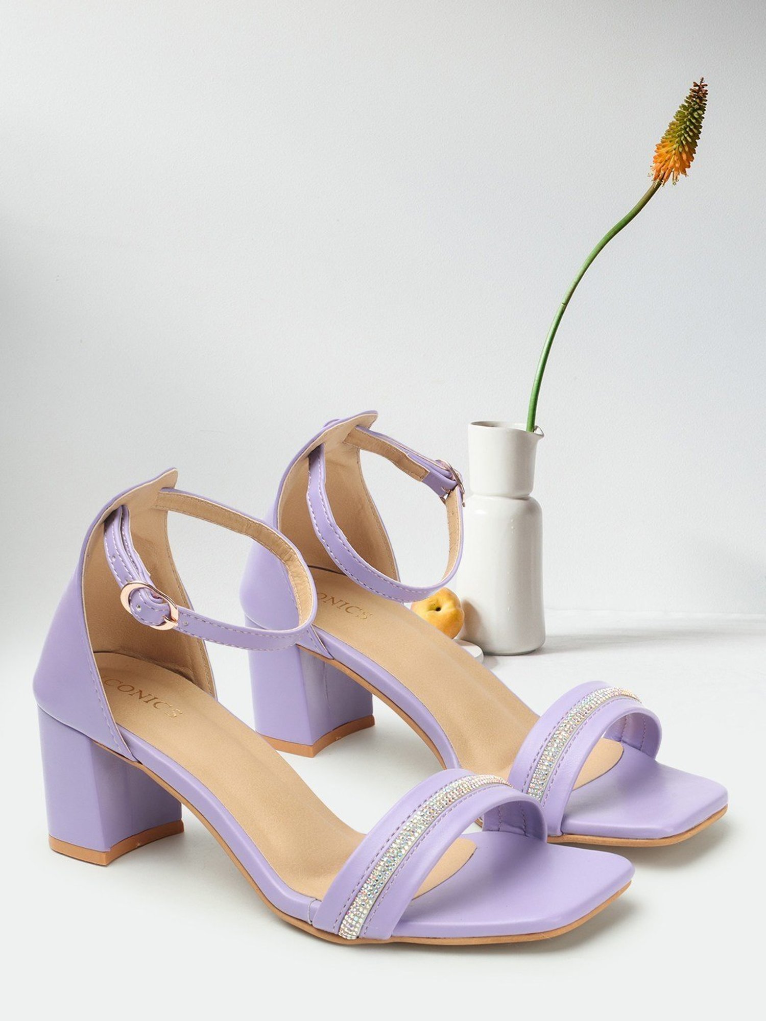 Iconics Women's Lavender Ankle Strap Sandals
