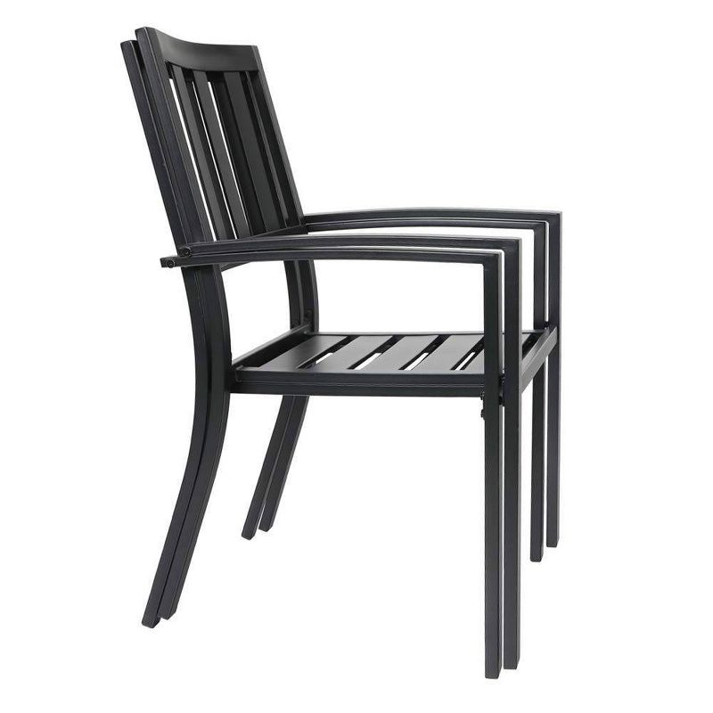 3pc Outdoor Metal Dining Set - Black - Captiva Desings