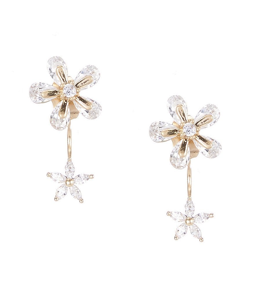 Lonna & Lilly Floating Flower Ear Jacket Earrings