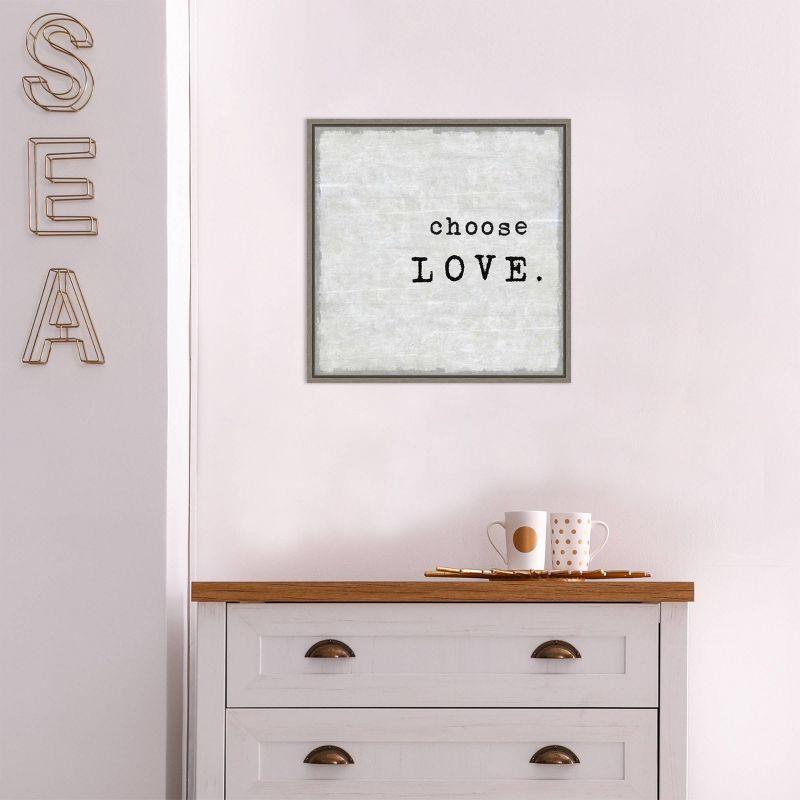16" x 16" Choose Love by Jamie MacDowell Framed Wall Canvas - Amanti Art