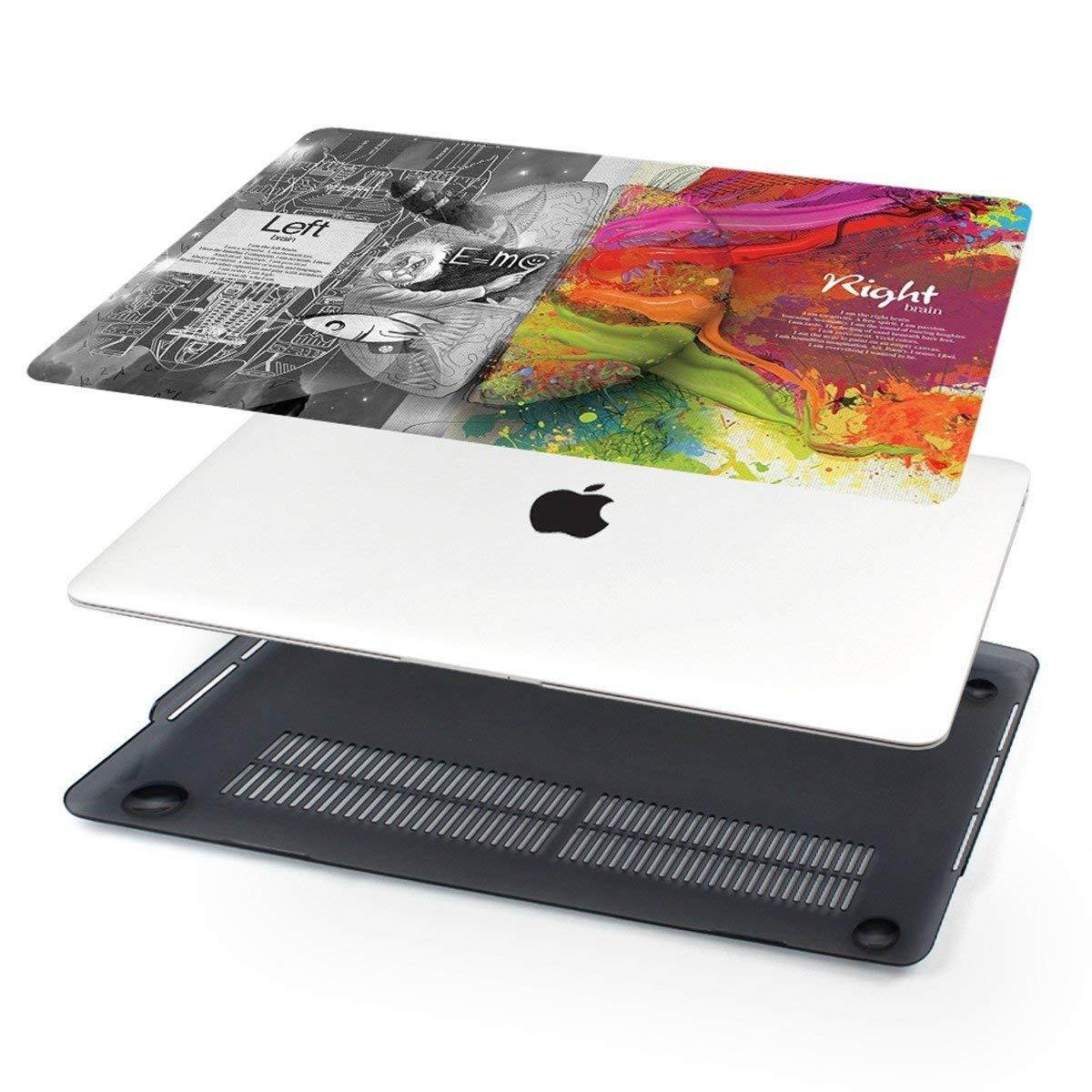 Two L Creative Print Hard Case Cover for MacBook Pro 15-15.4 inch Retina Model A1398 with Gradient Grey Keyboard Cover (Creative Brain)