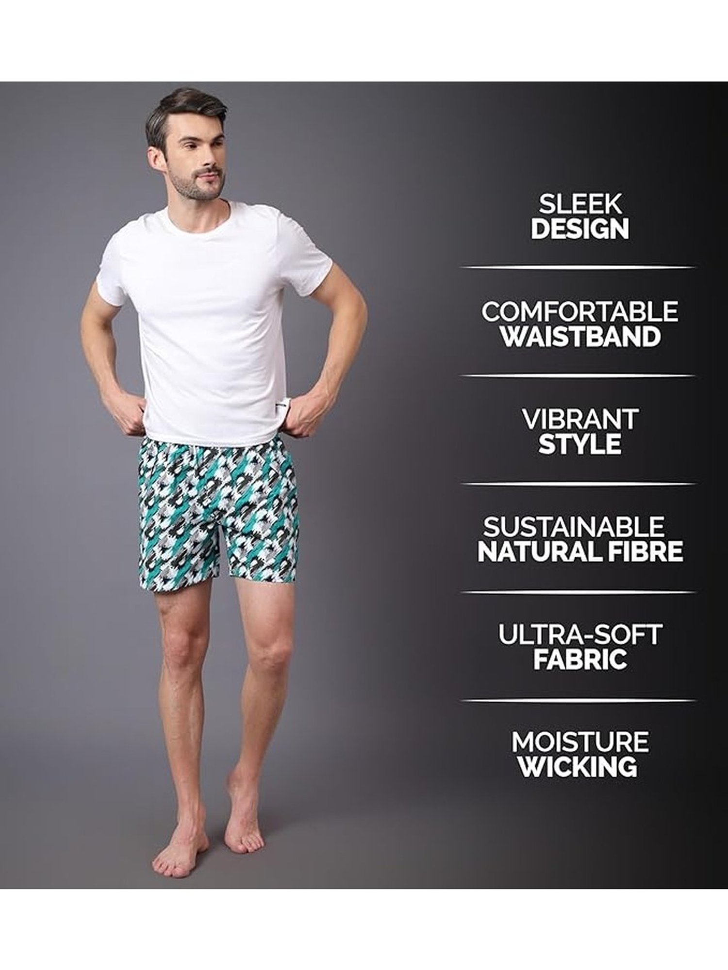 Freecultr Multicolored Cotton Regular Fit Printed Lounge Shorts - Pack Of 2