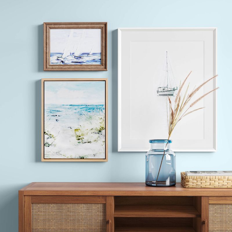 12" x 16" Painted Sailboat Framed Wall Canvas - Threshold™