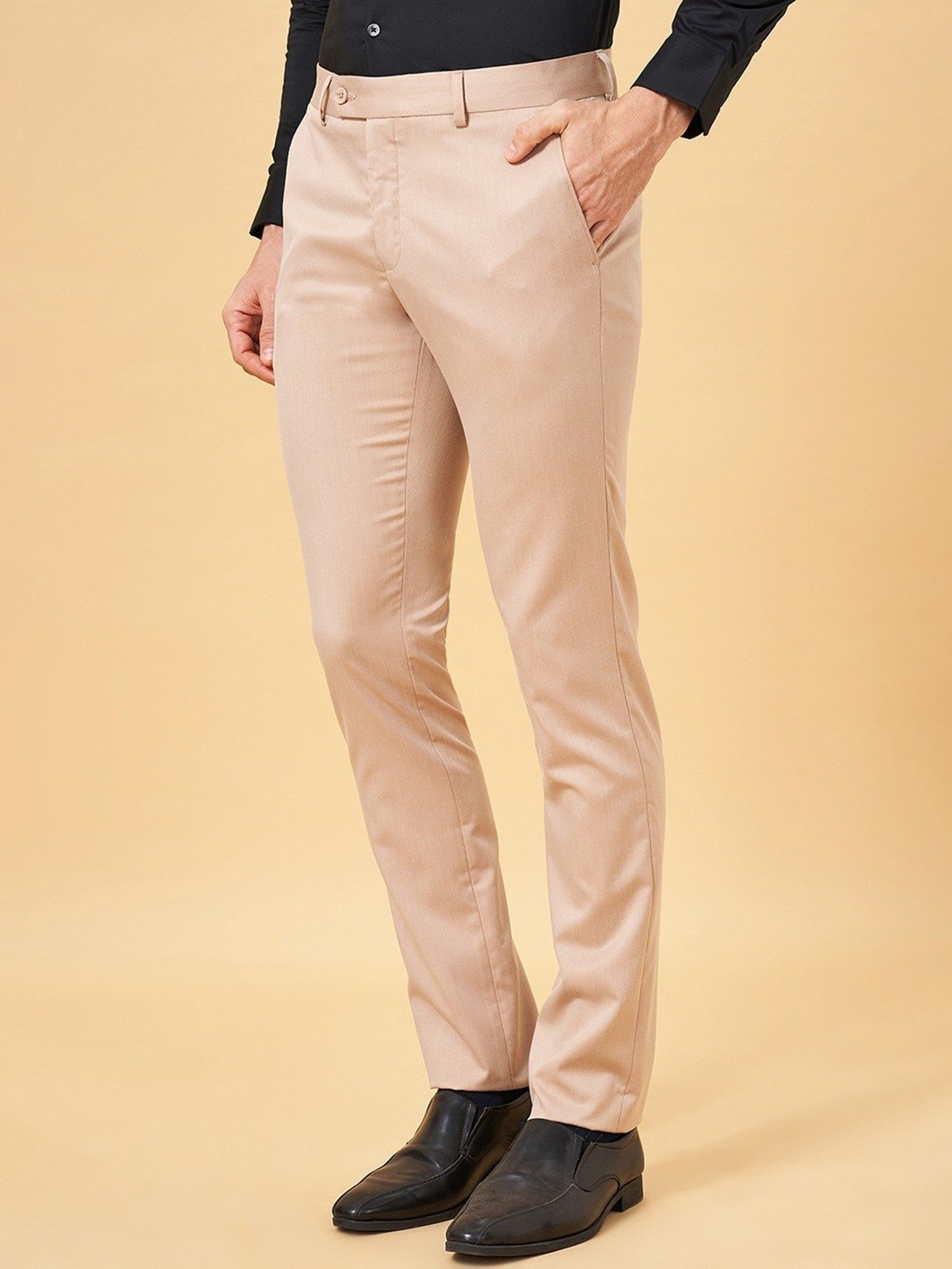 Peregrine by Pantaloons Desert Dust Slim Fit Trousers