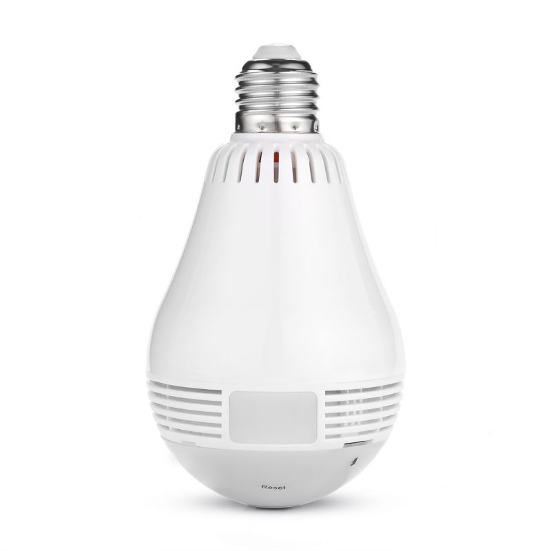 360 degree Panoramic 960P Hidden wifi Camera Indoor Light Bulb Mini Security IP Camera-White