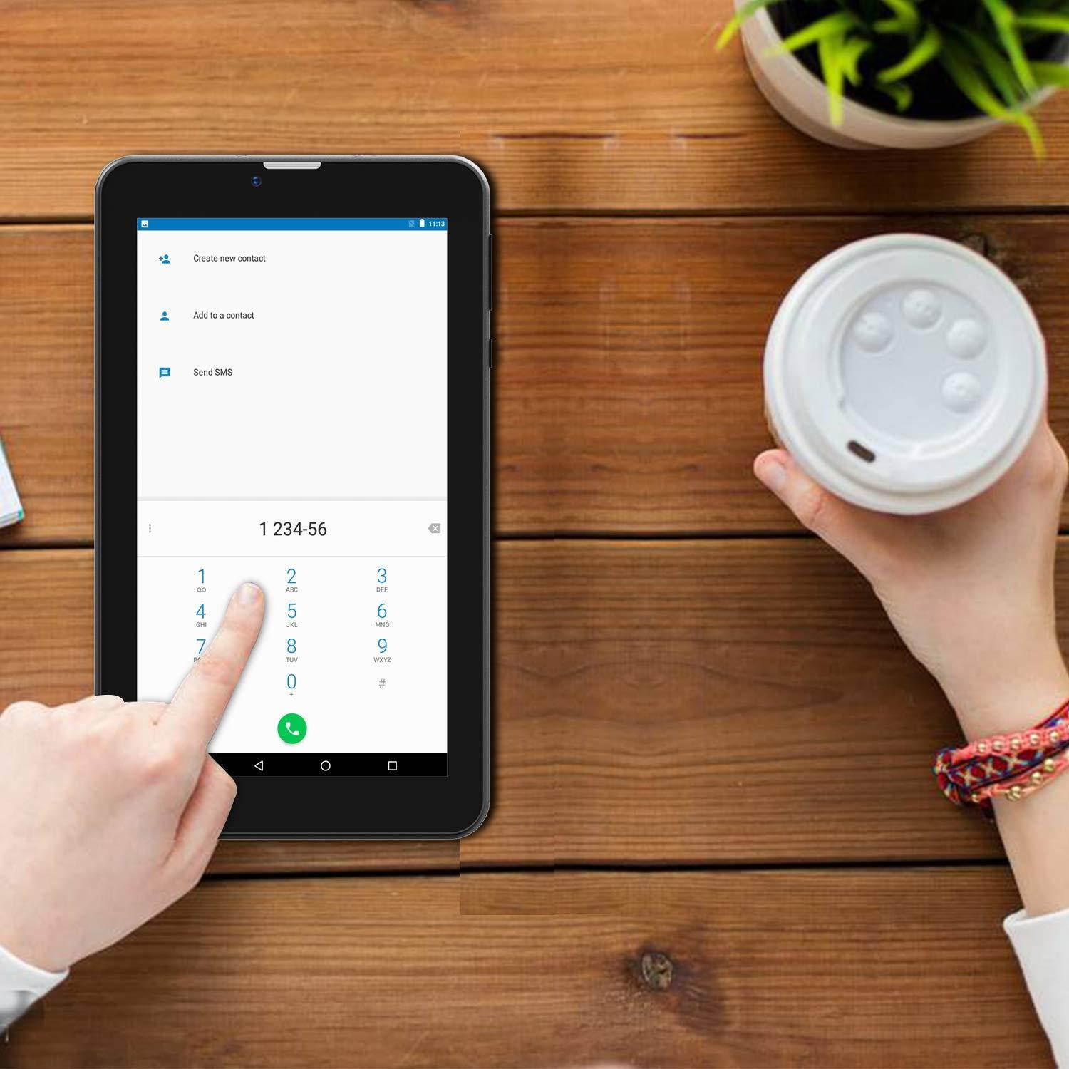 Indigi Tab 7, 7-inch Android Tablet, Dual-Core 1.3 GHz Processor, 8 GB Storage(microSD Expandable), Slate Black - 32gb microSD Included