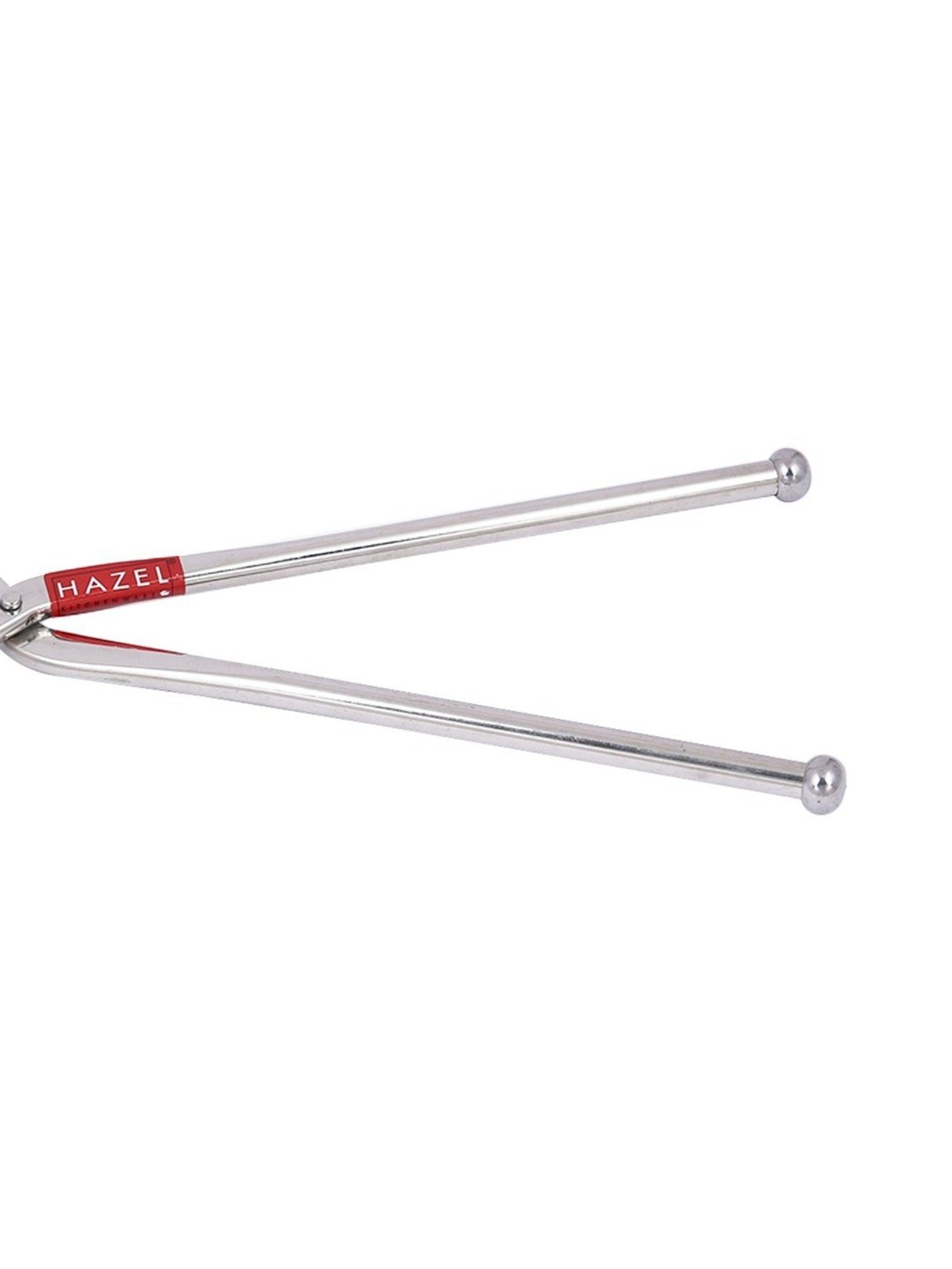 HAZEL Stainless Steel Silver Utensil Holder Pakad 9 MM Tongs for Kitchen