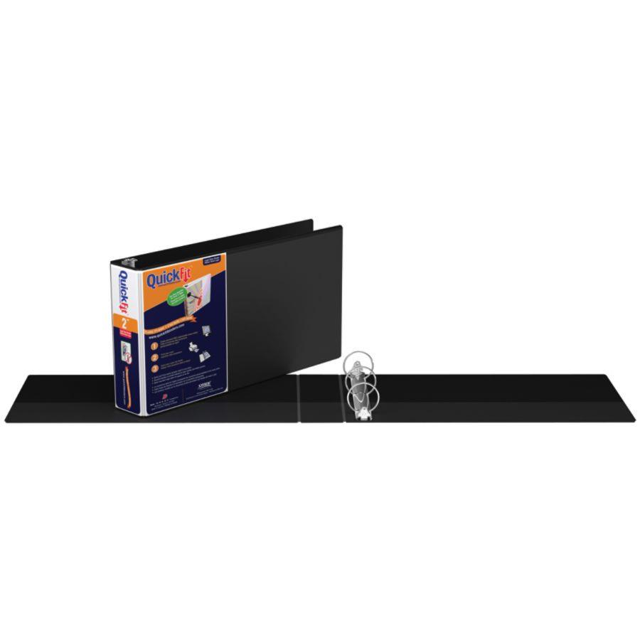 Davis 95031L QuickFit 9500 Deluxe View Binder, 8.50" Width x 14" Length Sheet Size - 400 Sheet Capacity - 2 Pockets - Black - 1 Each