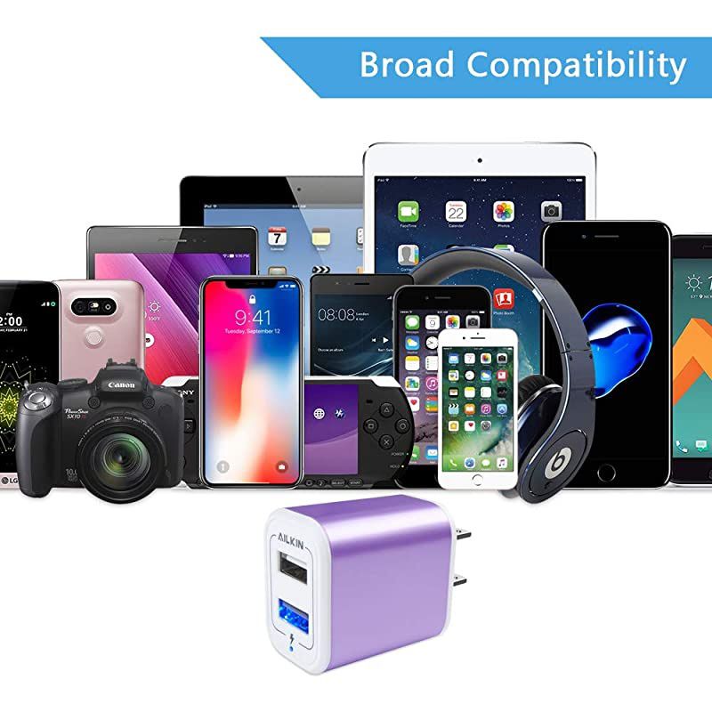 Charger Box USB Wall Charger  DualPort 5V21A Travel Charger 2 Pack Charging Adapter Compatible with Xs XS Max XR X 8 7 Plus LG HTC Galaxy S9 S8 Note 8 and More