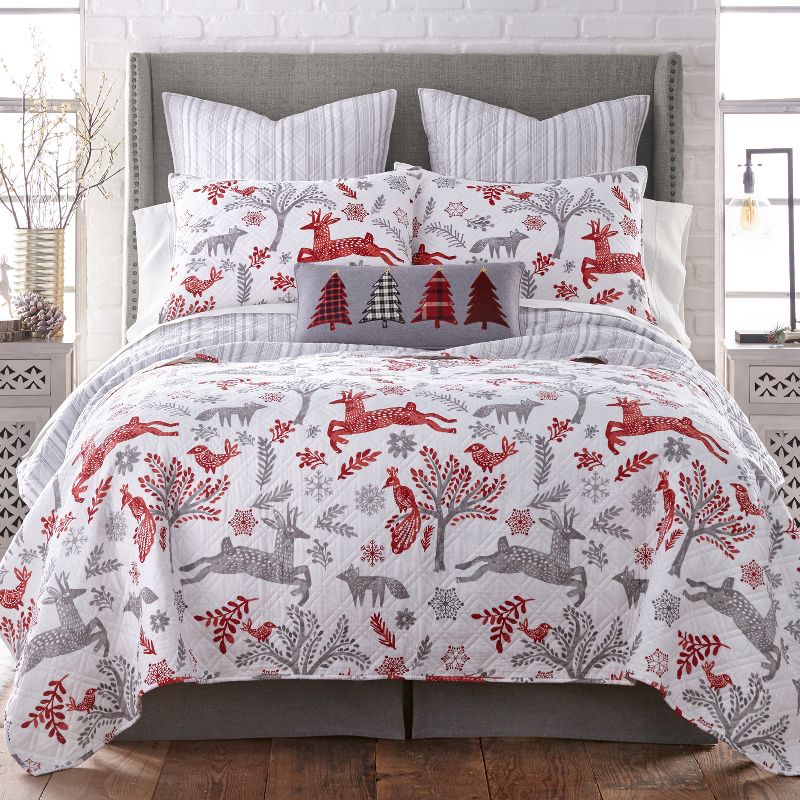 Winterland Holiday Euro Sham Set of 2 Gray - Levtex Home