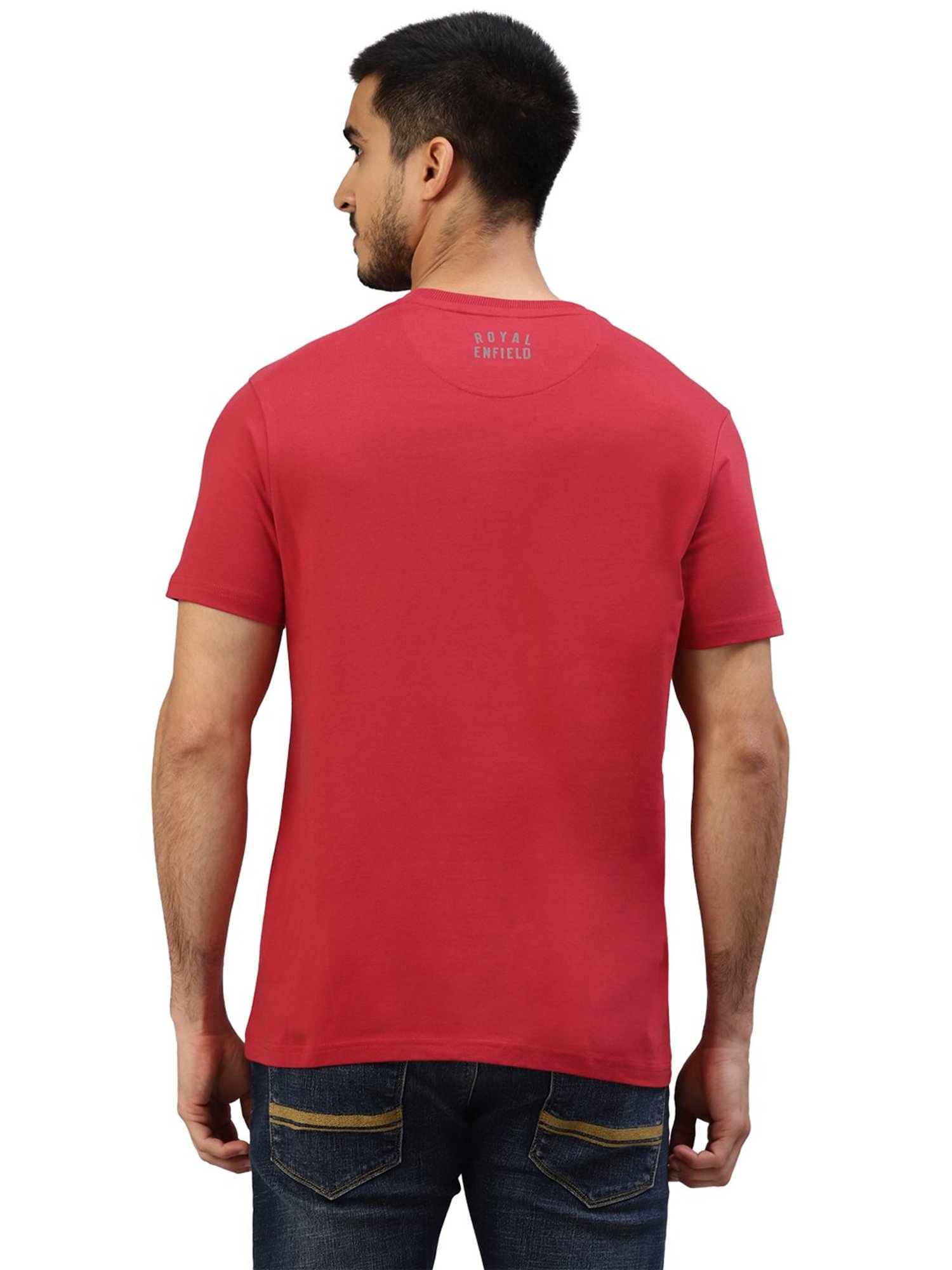 Royal Enfield Everyday Adventure Red Regular Fit Printed Crew T-Shirt