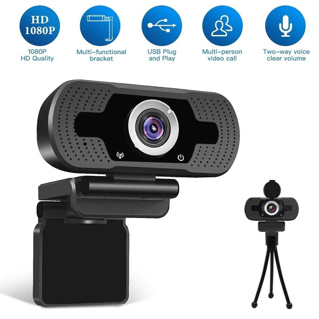 Hd 1080p Webcam Computer Pc Webcamera With Microphone For Live Broadcast Video Calling Conference Work Camera With Privacy Cover