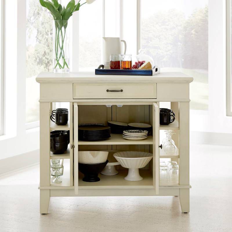 Seaside Lodge Kitchen Island Hand Rubbed White Finish - Home Styles