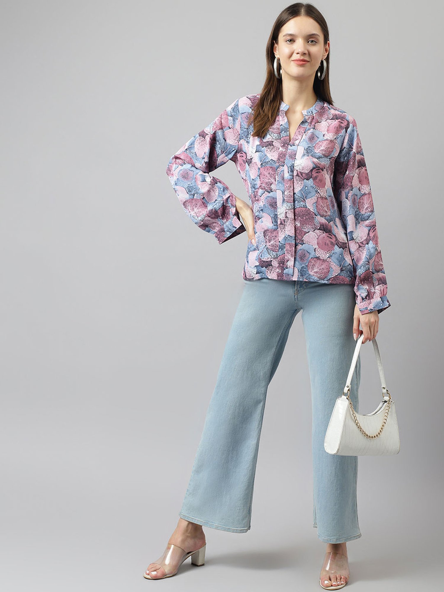 KERI PERRY Purple Printed Top