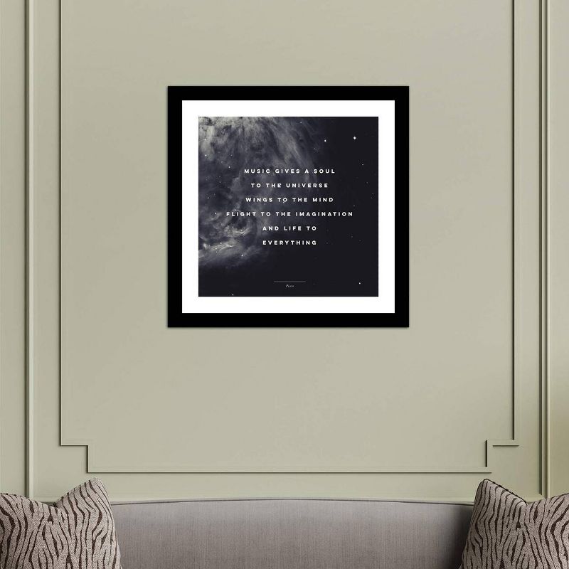 16" x 16" Music by Galaxy Eyes Framed Fine Art Paper Print Black - iCanvas
