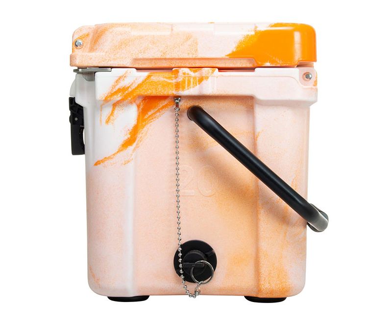 Elkton Outdoors ELK-ICE-20ORG Heavy Duty Rotomolded Portable 20 Quart Commercial Grade Insulated Hardside Ice Chest Beverage Cooler, Orange