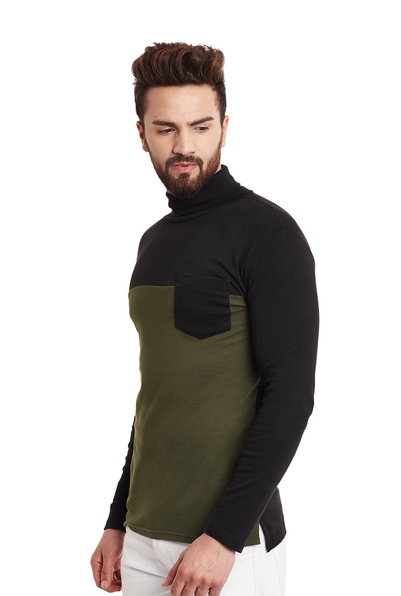 Hypernation Olive & Black Regular Fit T-Shirt