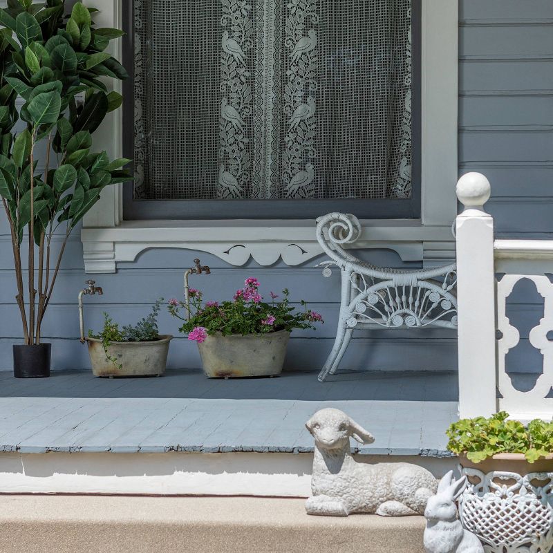 Alpine 2pk Rustic Iron Novelty Bathtub with Faucet Planter Off White