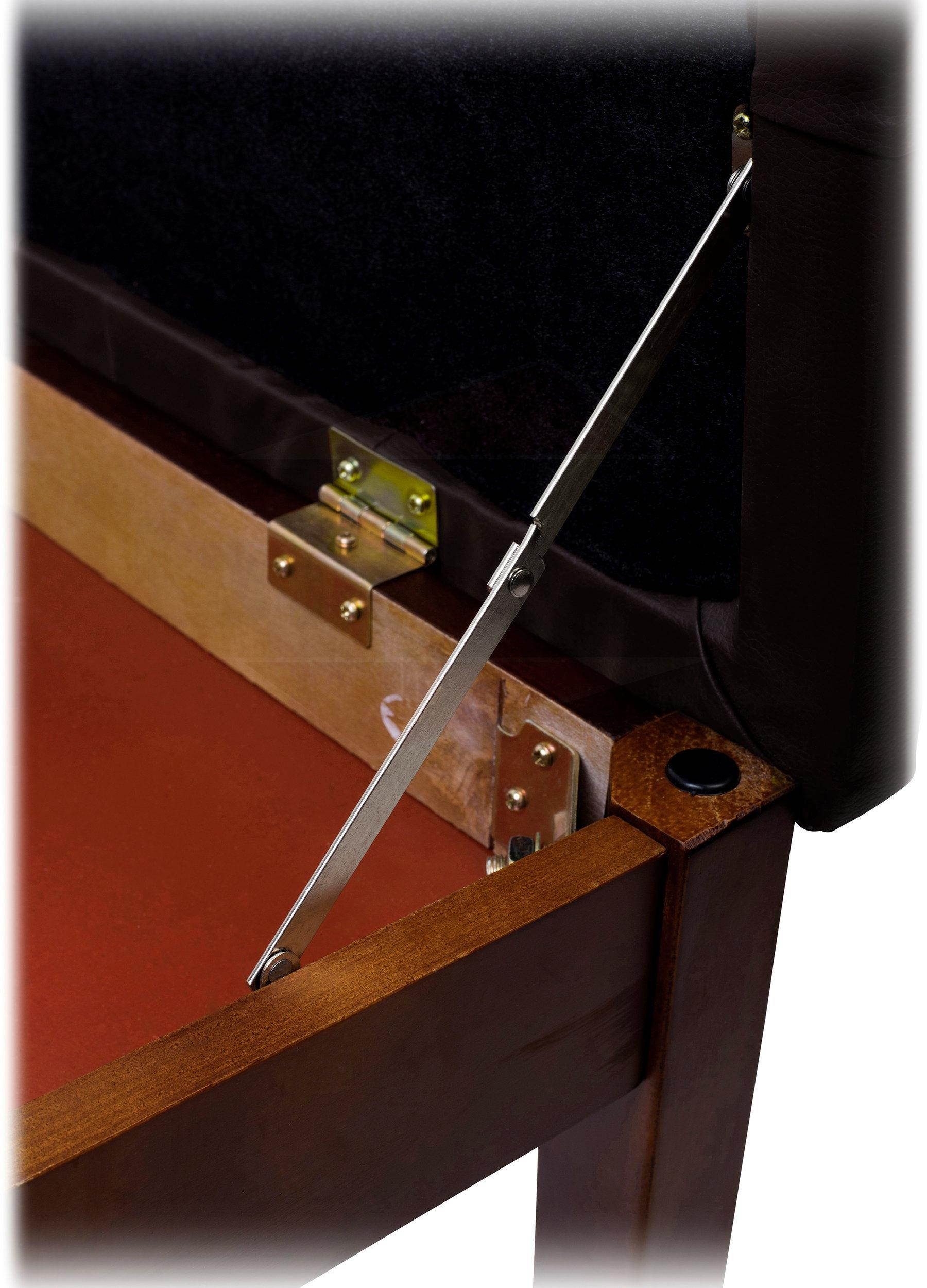 GRIFFIN Brown Wood PU Leather Piano Bench | Double Vintage Design, Ergonomic Chair Musicians Keyboard Stool | Cushion Duet Seat & Sheet Music Storage Space | For Guitar Stool or Home Vanity Bench