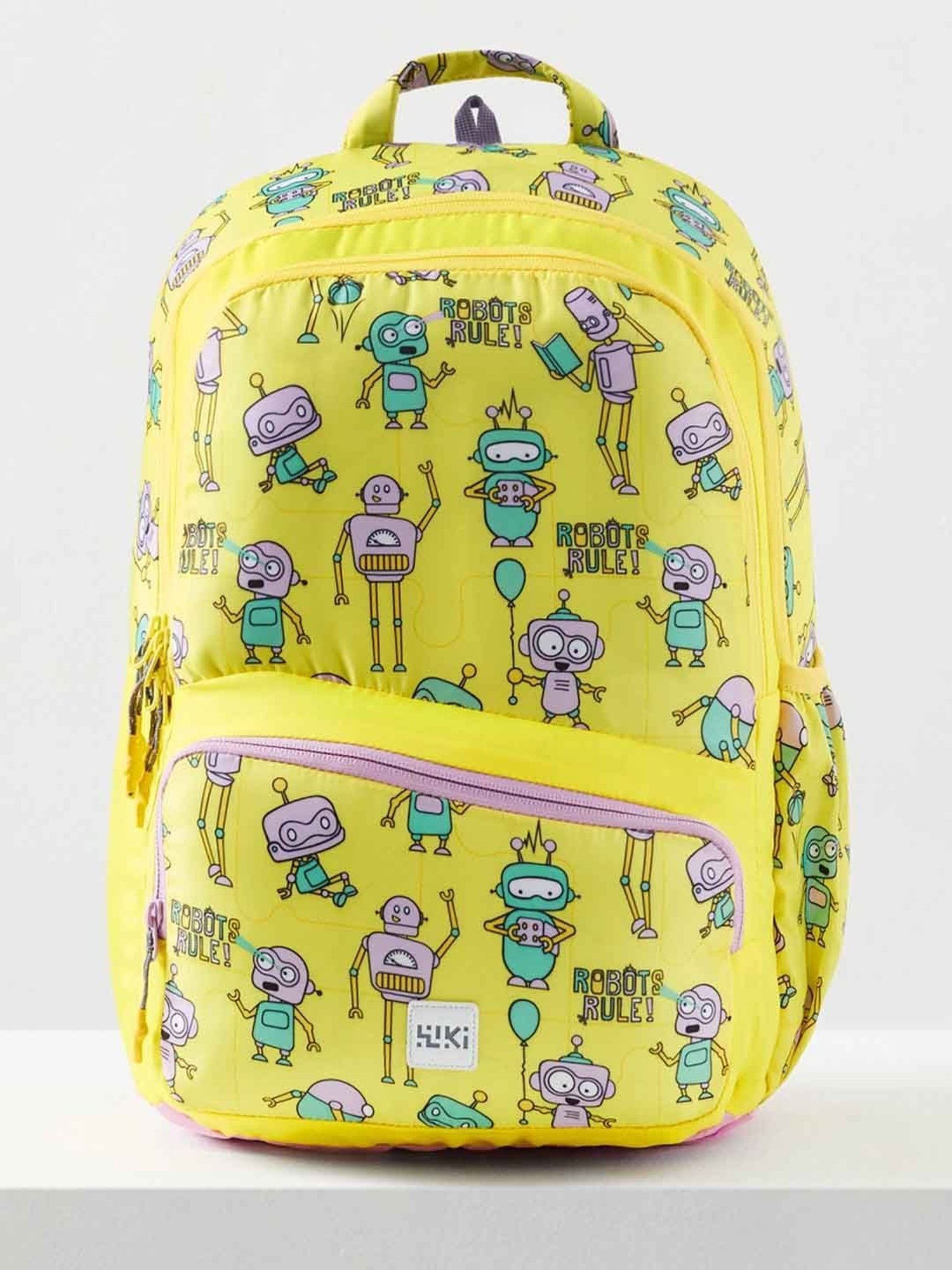 Wiki Back to School Champ 4 Yellow Polyester Printed Backpack - 22 Ltrs