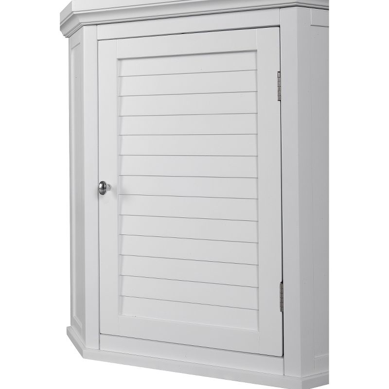 Slone White Shuttered Corner Cabinet - Elegant Home Fashion