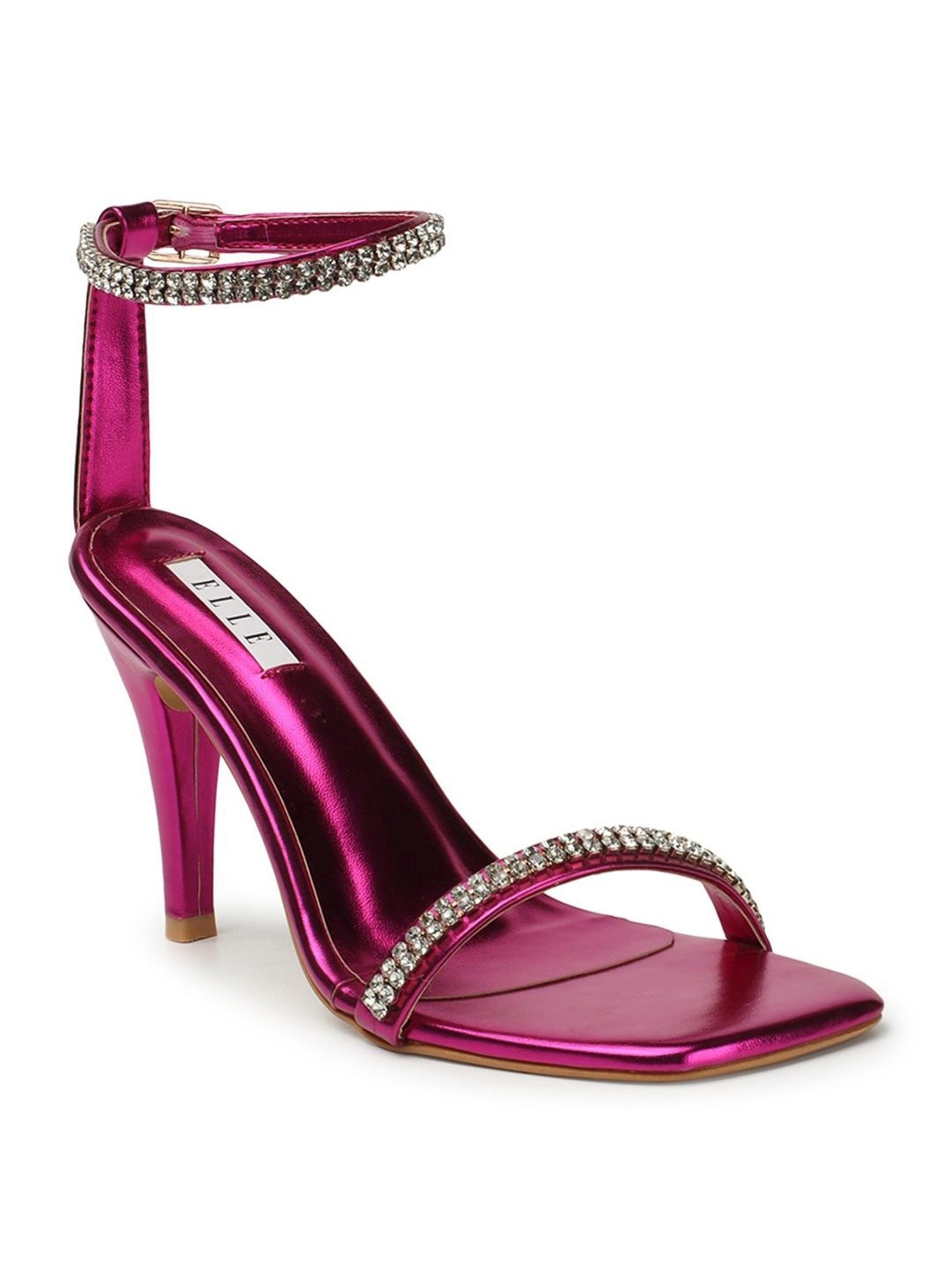 Elle Women's Fuchsia Ankle Strap Stilettos