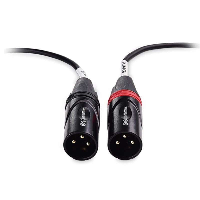 3.5mm 1/8 Inch TRS to 2 XLR Cable, Male to Male Aux to Dual XLR Breakout - 6 Feet