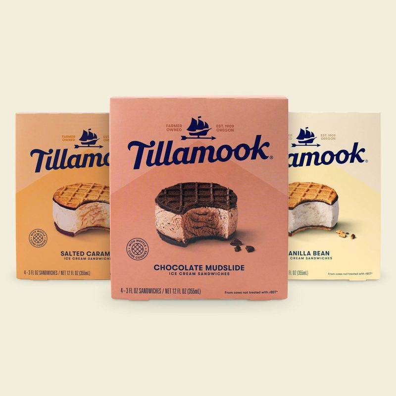 Tillamook Vanilla Bean Ice Cream Sandwich - 12oz/4ct