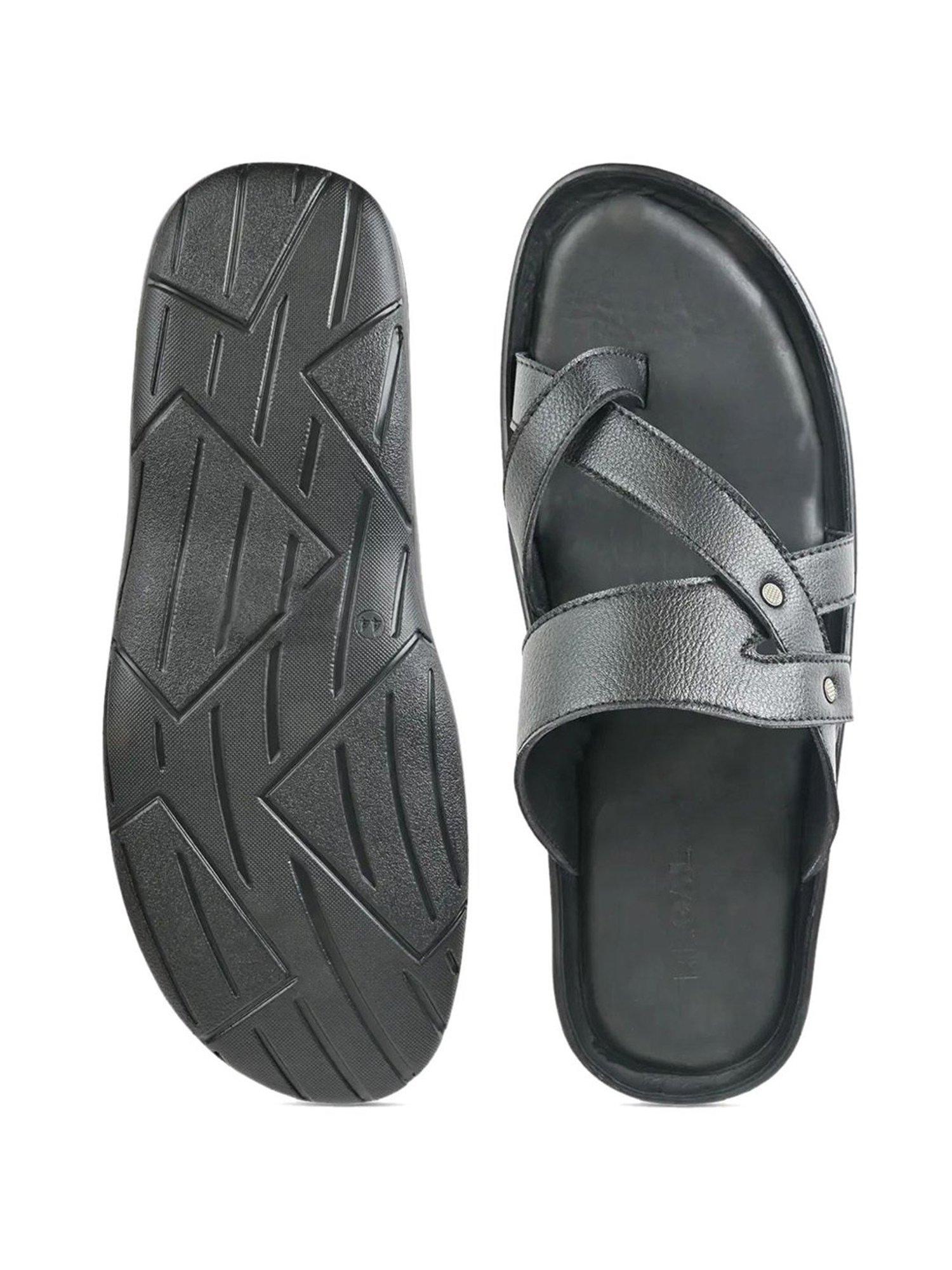 Regal Men's Black Toe Ring Sandals