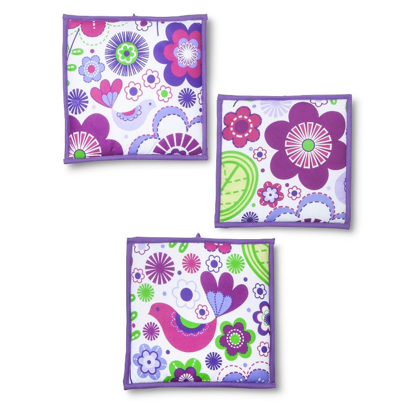 Bacati Crib Bedding Set - 10pc - Purple Botanicals