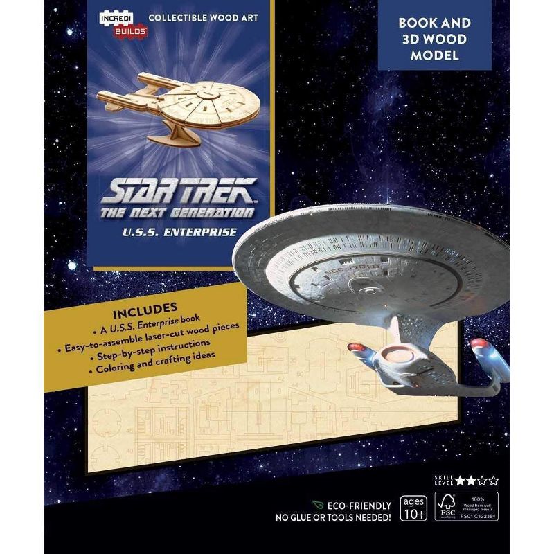 Incredibuilds Star Trek the Next Generation U.S.S. Enterprise Book & Wood Model Kit