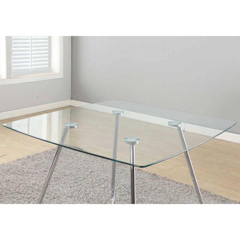 Metal/Glass Dining Table - Chrome - EveryRoom