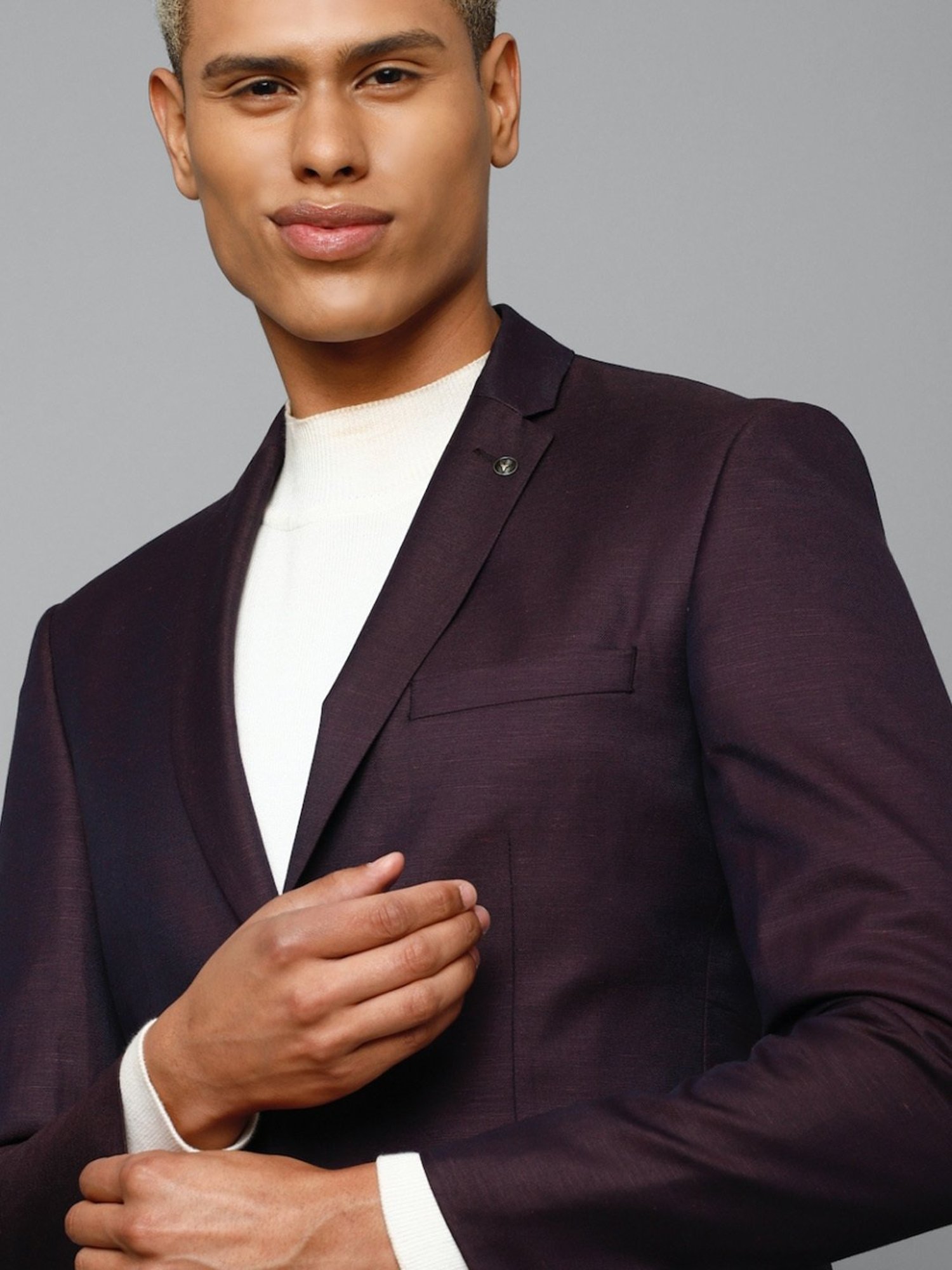 Allen Solly Purple Slim Fit Blazer