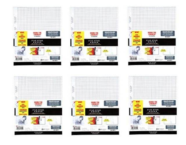 Five Star Reinforced Graph Filler Paper 100 Sheets - Paper