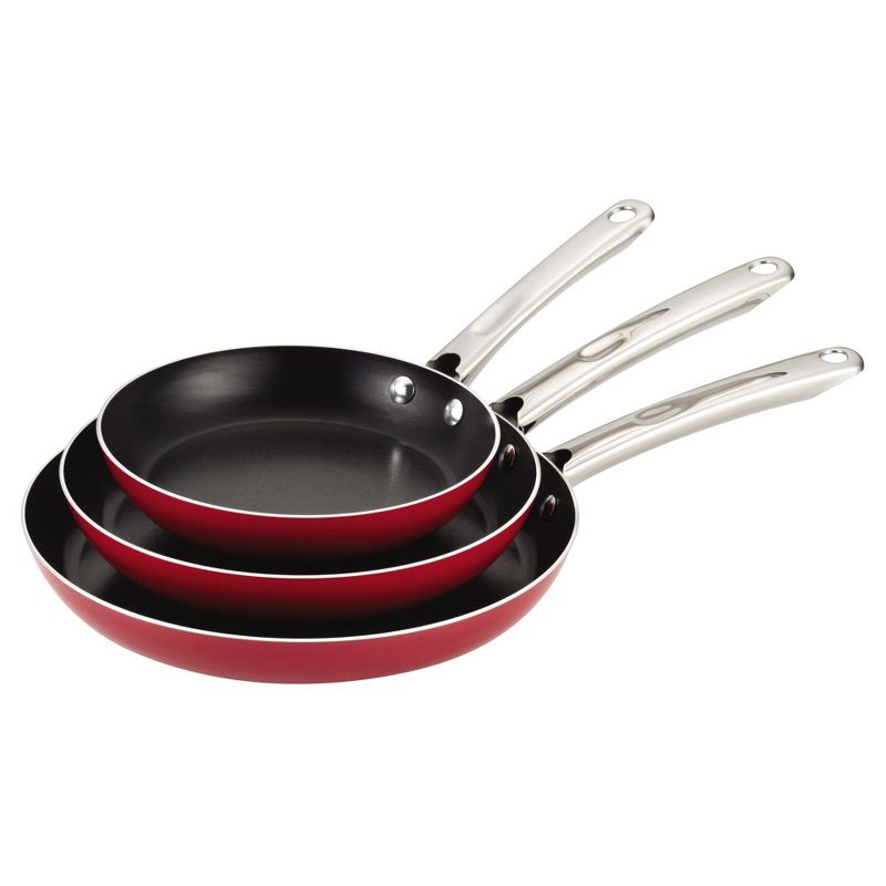Farberware Aluminum Nonstick 3-Piece Skillet Set - Red