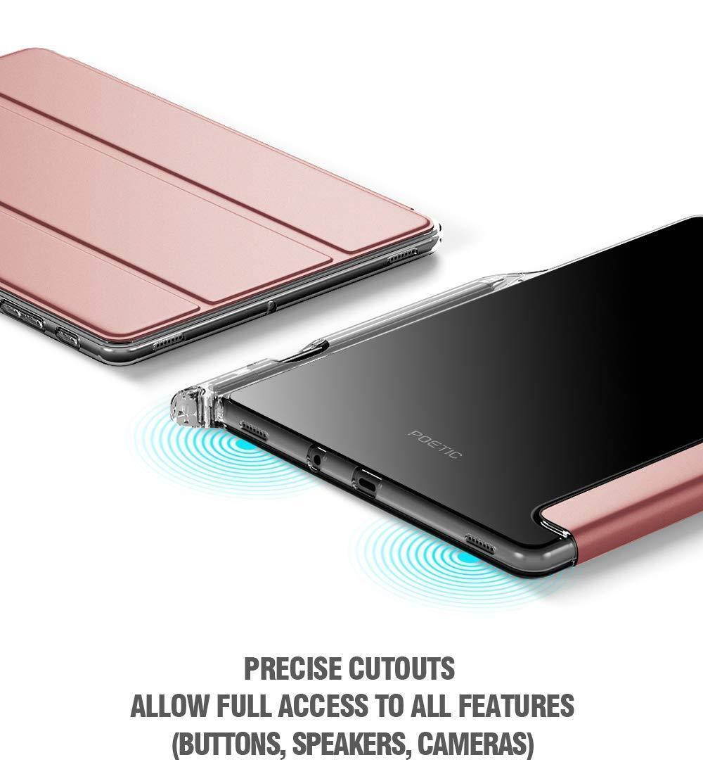 Galaxy Tab S4 10.5 Tablet Case,Poetic Tri-fold Leather Flip Cover Rose Gold