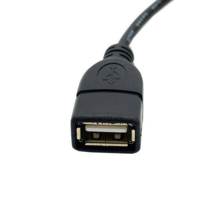 2pcs 90 Degree Up & Down Angled Mini USB Type B to USB Female OTG Cable