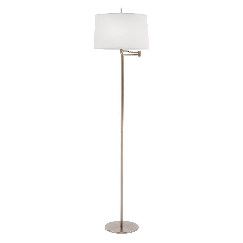 62" 3-way Metal Swing Arm Floor Lamp Brushed Steel - Fangio Lighting