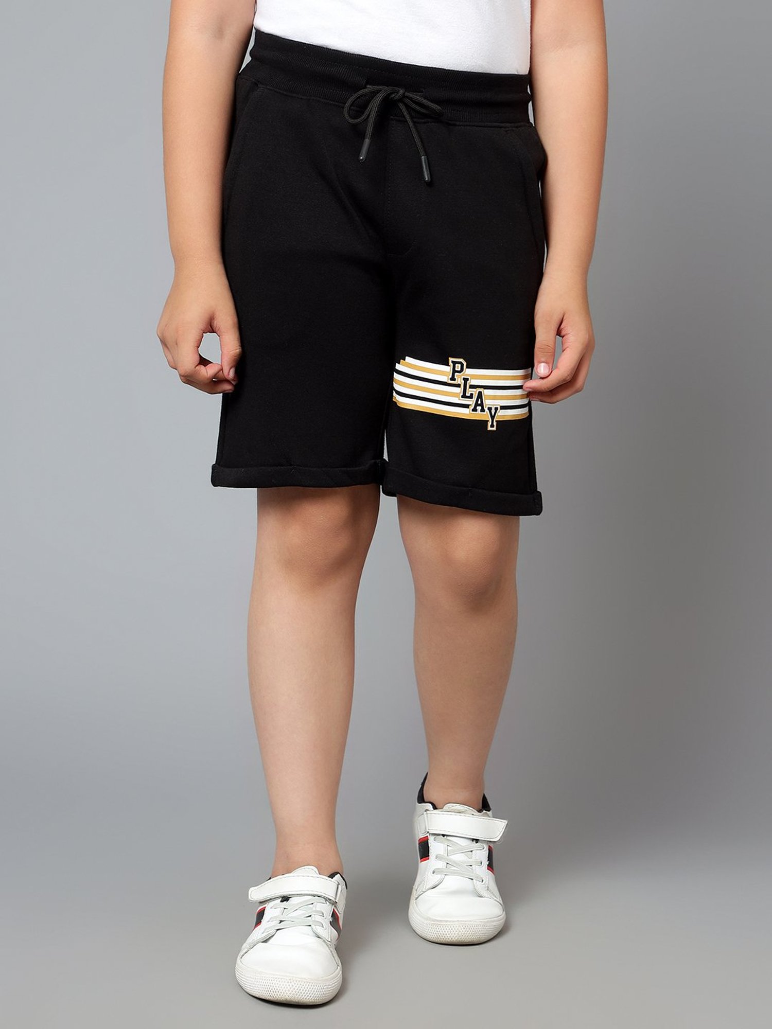 Cantabil Kids Black Printed Bermuda