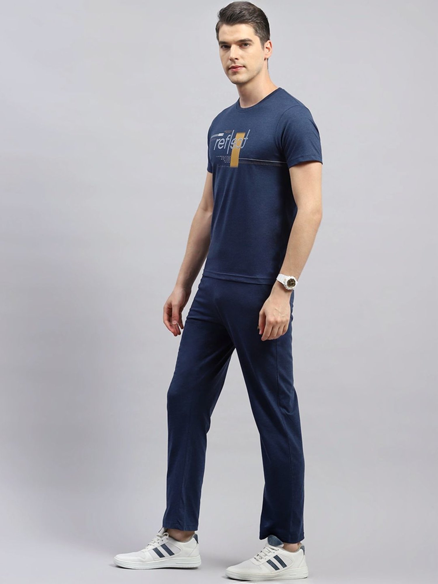 Monte Carlo Blue Regular Fit Printed Co-Ord Set