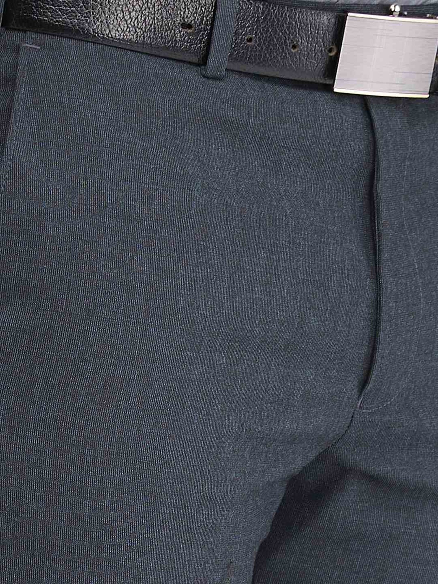 Park Avenue Blue Regular Fit Texture Trousers
