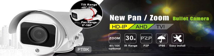 HD-TVI CCTV Outdoor Night Vision Pan Zoom Bullet Camera 2.4MP 1080P HD Image 10X Optical Zoom Support UTC