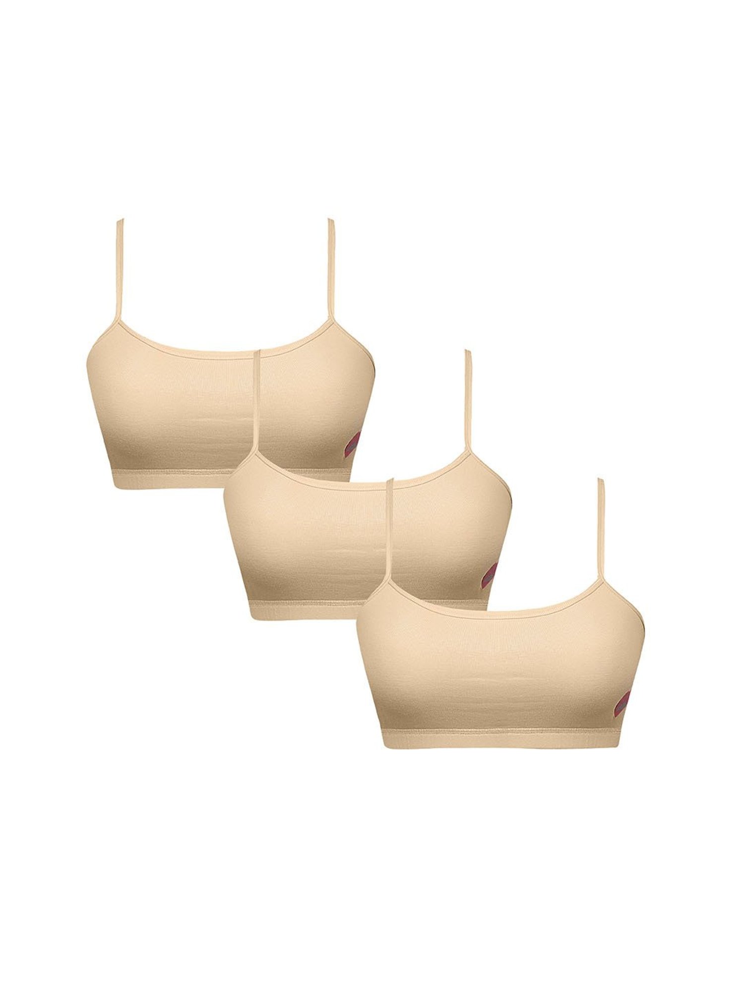 Sillysally Kids Solid Beige Bra (Pack Of 3)